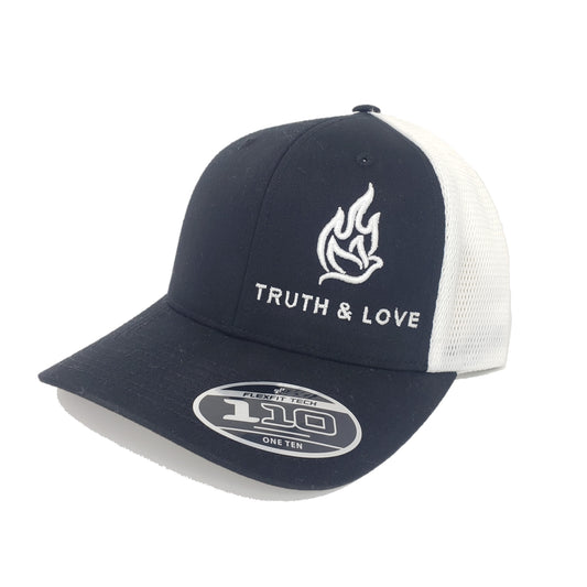 Truth & Love 3D Puff Snapback (Left Side) 2-Tone Black/White