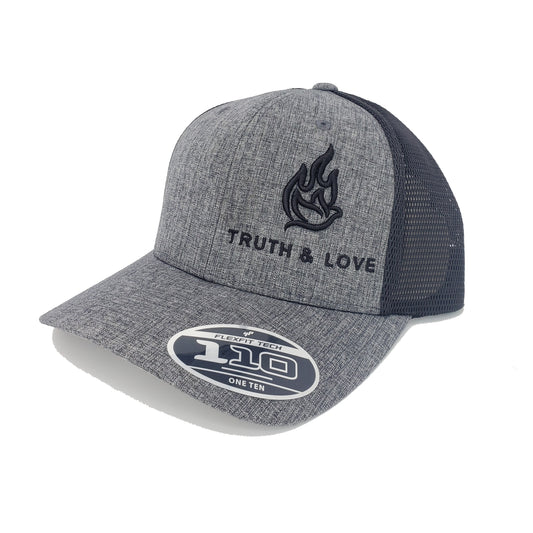 Truth & Love 3D Puff Snapback (Left Side) 2-Tone Melange Charcoal/Black